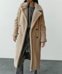 Faux Fur Wool Coat