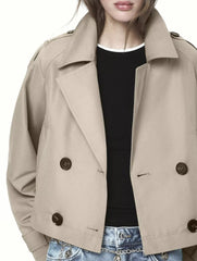 Casual Double Breasted Short Trench Coat