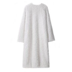 Street Faux Shearling Jacket Long Overcoat Outerwear