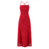 French Sexy Backless Cross Strap Cut Floral Dress