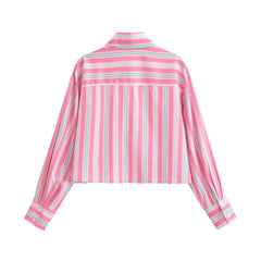 Niche Lace Striped Shirt
