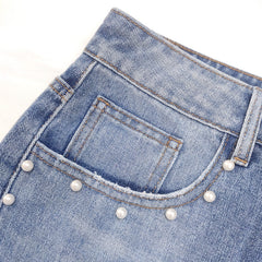 White Pearl Straight Leg Denim