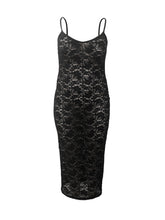 Solid Color Lace Waist Slimming Sling Dress