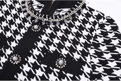 Knitted Round Neck Slim Slimming Short Sleeve Dress