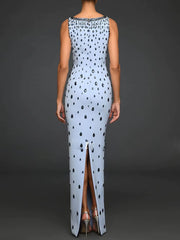 Star Heavy Beads Diamond Maxi Dress