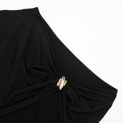 Irregular Asymmetric Top Tube Top Pleated Cropped Pants Two Piece Sets