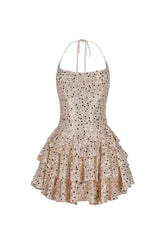 Sleeveless Backless Sexy Sequined Suspender Short Dress