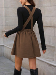 Black Bottoming Shirt Retro Brown Coffee Piece Sets