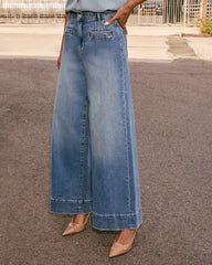 Women Wide Leg Pants All Seasons Jeans