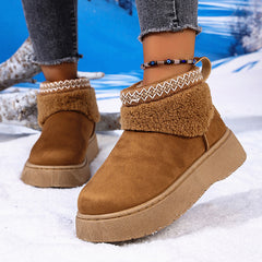 Round Toe Warm Slugged Bottom Snow Boots