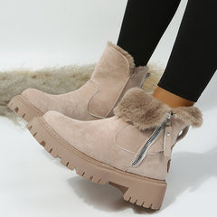 Short Thick Soled round Toe Snow Boots