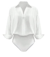 Design Collared Siamese Fit Half Sleeve Shirt Top