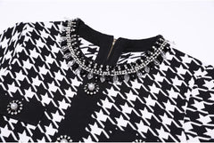 Knitted Round Neck Slim Slimming Short Sleeve Dress