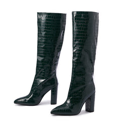 Pointed Toe Chunky Heel over the Knee Boots