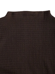 Knitted Texture Solid Color Slim Metal Buckle Dress