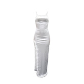 Sexy Backless Slim Fit Feather Edge Lace up Dress