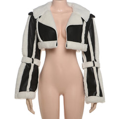 Short Fur Collar Cropped Coat