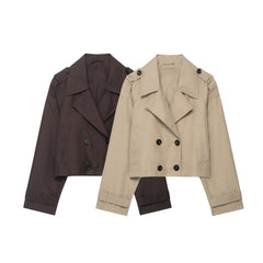 Casual Double Breasted Short Trench Coat