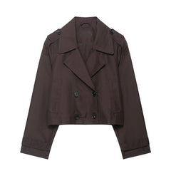 Casual Double Breasted Short Trench Coat