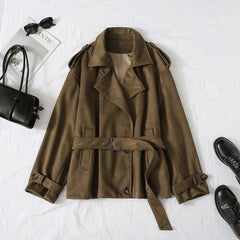 Suede Trench Coat