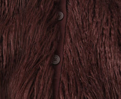 Fur Effect Knitted Coat