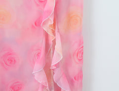 Ruffled Irregular Asymmetric Backless Dress