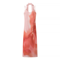 Sweet Spicy Wind Belt Scarf Dress