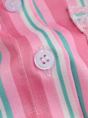 Niche Lace Striped Shirt
