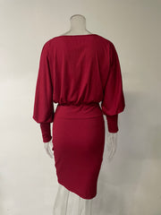 Oversized Knit Batwing Sleeve Dress