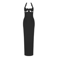 Retro French Halter Cut out One Piece Dress