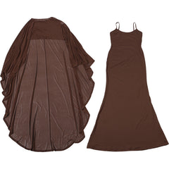 Pullover Shawl Sexy Slim Long Strap Dress Set
