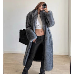 Long Fur Trench Coat