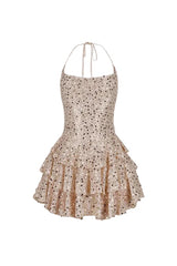 Sleeveless Backless Sexy Sequined Suspender Short Dress