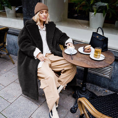 Long Faux Fur Plush Coat