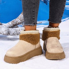 Round Toe Warm Slugged Bottom Snow Boots