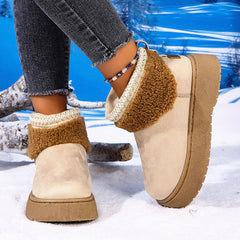 Round Toe Warm Slugged Bottom Snow Boots
