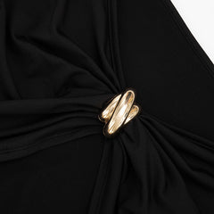 Irregular Asymmetric Top Tube Top Pleated Cropped Pants Two Piece Sets