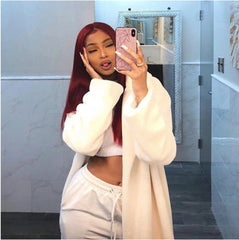 Winter Faux Rabbit Fur Coat