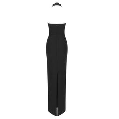 Retro French Halter Cut out One Piece Dress