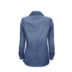 Denim Shirts Button Roll Sleeve