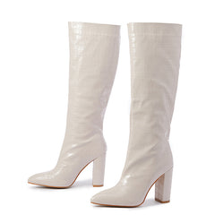 Pointed Toe Chunky Heel over the Knee Boots