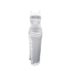 Sexy Backless Slim Fit Feather Edge Lace up Dress
