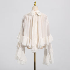 Elegant Mesh Long Sleeve Top